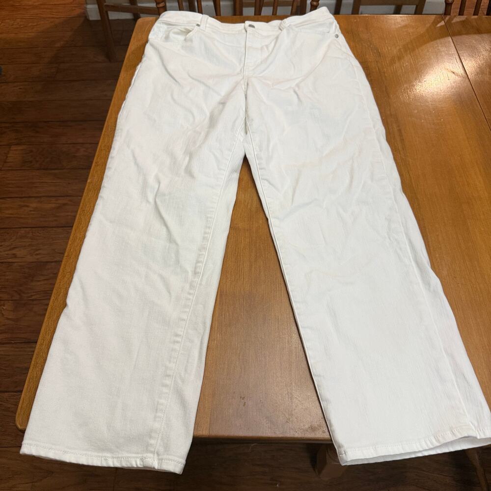 Talbots High Waist Relaxed Jeans Sz 14 White Clean Girl Coastal minimalist